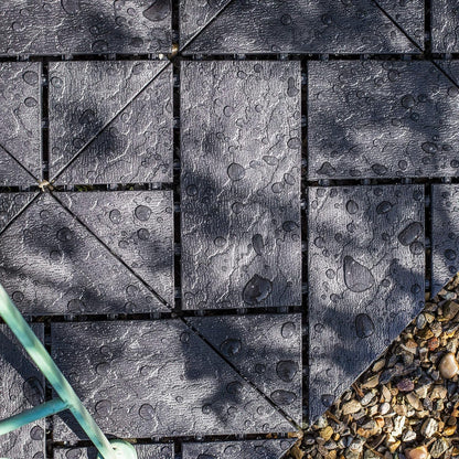 UPP Gartenplatte Schiefer wetterfeste Klickfliese Balkon Garten Terasse